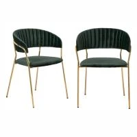 Комплект из 2-х стульев Turin зеленый, золотые ножки
