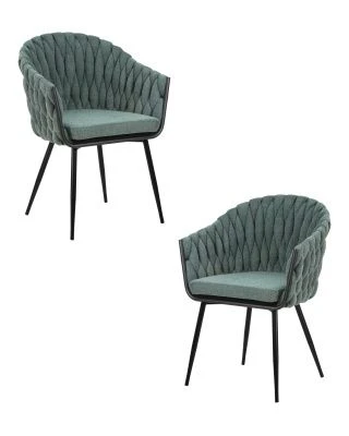 Набор 2 шт Стул обеденный DOBRIN MATILDA, зеленая ткань (LAR 275-23)