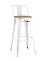 Стул барный TOLIX WOOD со спинкой белый глянцевый