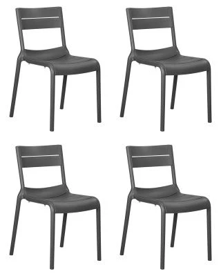 Набор 4 шт Стул обеденный DOBRIN TIM, темно-серый (GR-04)