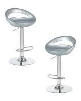 Набор 2 шт Стул барный DOBRIN DISCO, серебряный