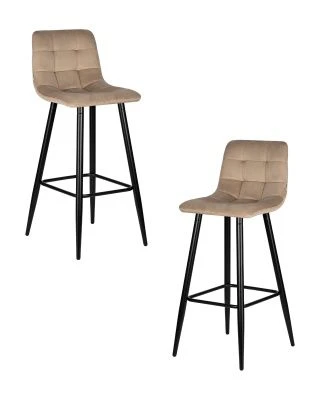 Набор 2 шт Стул барный DOBRIN NICOLE, черные матовые ножки, мокко велюр (108-104)