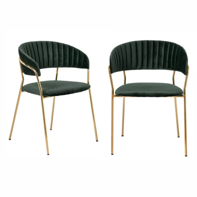 Комплект из 2-х стульев Turin зеленый, золотые ножки