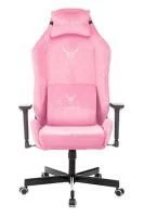 Кресло игровое Knight N1 Fabric розовый Velvet 36 с подголов. крестов. металл