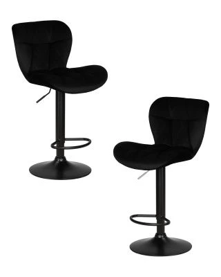 Набор 2 шт Стул барный DOBRIN BARNY BLACK, черный велюр (MJ9-101)