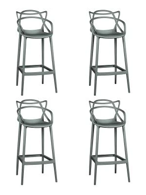 Набор 4 шт Стул барный DOBRIN MASTERS BAR, тёмно-серый (GR-04)