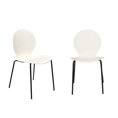 Комплект из 2-х стульев Wave белый с черными ножками
