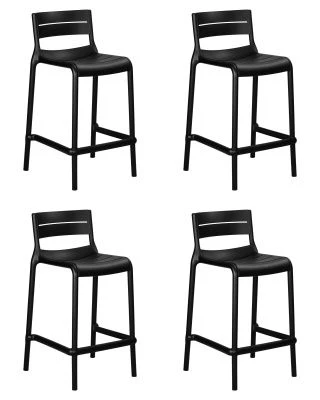 Набор 4 шт Стул полубарный DOBRIN NESSA, черный (B-03)