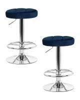 Набор 2 шт Табурет барный DOBRIN BRUNO, синий велюр (MJ9-117)