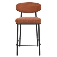 Стул полубарный Lucas 2 терракотовый шенилл с чёрными ножками