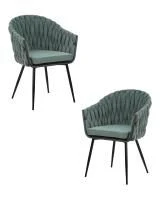 Набор 2 шт Стул обеденный DOBRIN MATILDA, зеленая ткань (LAR 275-23)
