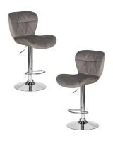 Набор 2 шт Стул барный DOBRIN BARNY, серый велюр (MJ9-75)