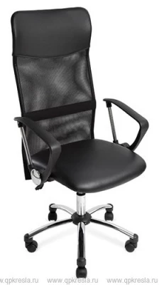 Кресло руководителя HT-FDS-3112 (Экокожа/ Ткань TW Черный)