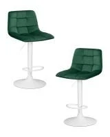 Набор 2 шт Стул барный DOBRIN TAILOR WHITE, зеленый велюр (MJ9-88)