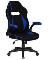 Кресло игровое DOBRIN RICK, черно-синяя ткань