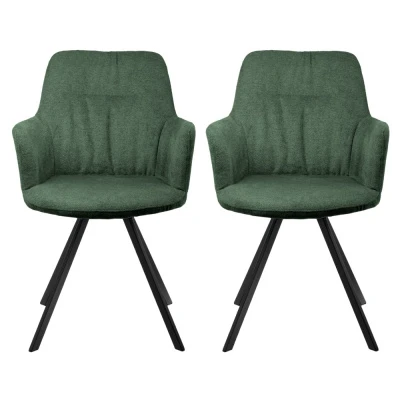 Комплект из 2-х стульев Grant зелёный шенилл на поворотном механизме