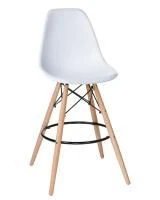 Стул барный DOBRIN DSW BAR, ножки светлый бук, цвет сиденья белый (W-02)