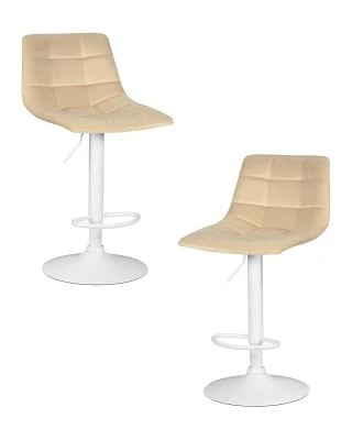 Набор 2 шт Стул барный DOBRIN TAILOR WHITE, бежевый велюр (MJ9-10)