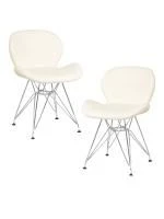 Набор 2 шт Стул обеденный DOBRIN BUTTERFLY CHROME, ножки хром, цвет кремовый