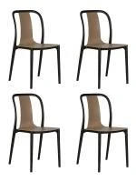 Набор 4 шт Стул обеденный DOBRIN ADAM, черный/бежевый