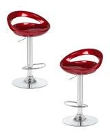 Набор 2 шт Стул барный DOBRIN DISCO, бордовый металлик