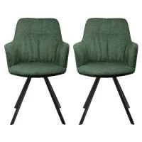 Комплект из 2-х стульев Grant зелёный шенилл на поворотном механизме
