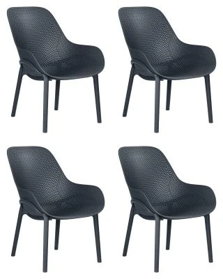 Набор 4 шт Кресло DOBRIN LONZO, антрацит (GR-12) с УФ-защитой