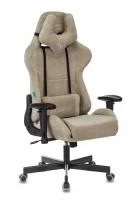 Кресло игровое Zombie VIKING KNIGHT Fabric песочный Light-21 с подголов. крестовина металл