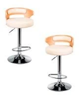 Набор 2 шт Стул барный DOBRIN FRED, натуральное дерево, кремовый