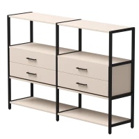 Набор стеллажных систем №2 Everprof EVO (ЭВО) 1635x385x1120 Кашемир/Черный