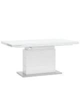 Стол обеденный Глазго раскладной 160-215*90 глянцевый белый