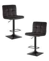 Набор 2 шт Стул барный DOBRIN DOMINIC, черный велюр (MJ9-101)