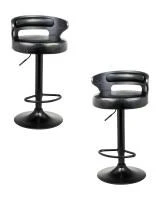 Набор 2 шт Стул барный DOBRIN FRED BLACK, чёрное дерево, чёрный