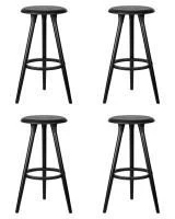 Набор 4 шт Стул барный DOBRIN ROYCE BLACK, чёрный (B-03)