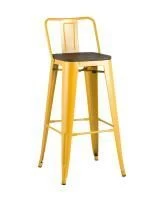 Стул барный TOLIX WOOD со спинкой желтый