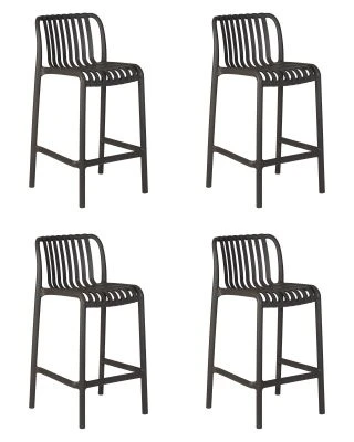 Набор 4 шт Стул полубарный DOBRIN CHLOE, темно-серый