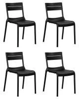 Набор 4 шт Стул обеденный DOBRIN TIM, черный (B-03)