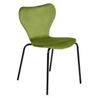 Стул Seven светло-зеленый велюр с чёрными ножками