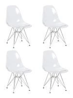 Набор 4 шт Стул обеденный DOBRIN DSR CASPER, ножки хром, цвет прозрачный