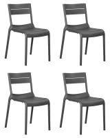 Набор 4 шт Стул обеденный DOBRIN TIM, темно-серый (GR-04)
