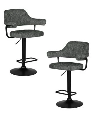 Набор 2 шт Стул барный DOBRIN CHARLY BLACK, серый твид (LEO11)