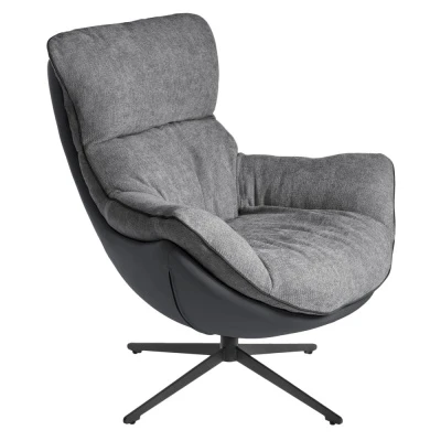 Кресло HUG тёмно-серый, экокожа, шенилл