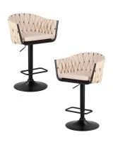 Набор 2 шт Стул барный DOBRIN LEON, бежевая ткань (LAR 275-1)