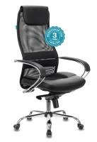 Кресло руководителя Бюрократ CH-609SL черный TW-01 TW-11 эко.кожа/сетка с подголов. крестовина металл хром