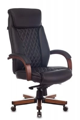 Кресло руководителя Бюрократ T-9924WALNUT черный кожа крестовина металл/дерево Кресло руководителя Бюрократ T-9924WALNUT черный кожа крестовина металл/дерево