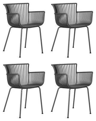 Набор 4 шт Стул обеденный DOBRIN ROSS, темно-серый (GR-04) без подушки