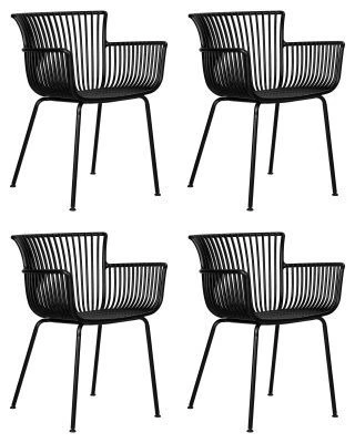 Набор 4 шт Стул обеденный DOBRIN ROSS, черный (B-03) без подушки