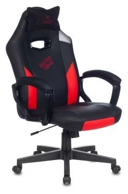 Кресло игровое Zombie HERO BATTLEZONE черный/красный искусственная кожа с подголов. крестовина пластик