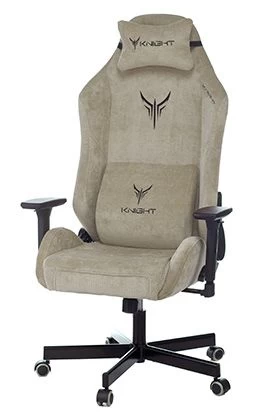 Кресло игровое Knight N1 Fabric бежевый Light-21 с подголов. крестов. металл | Купить в КупиКресла.ру