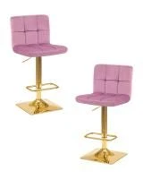 Набор 2 шт Стул барный DOBRIN GOLDIE, пудрово-сиреневый велюр (MJ9-52)